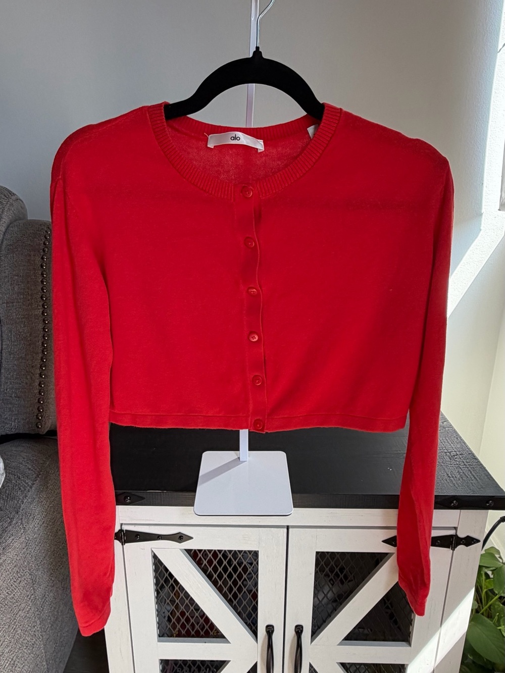 Alo Yoga Supernatural Sweater Cardigan – Bright Red – Size XS.
